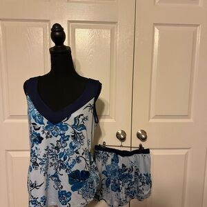 Floral Blue Pajama Set
